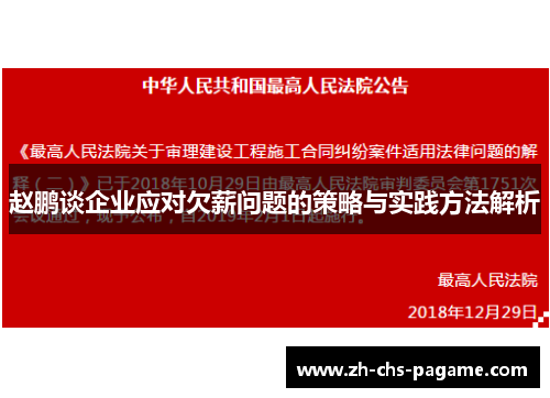 赵鹏谈企业应对欠薪问题的策略与实践方法解析